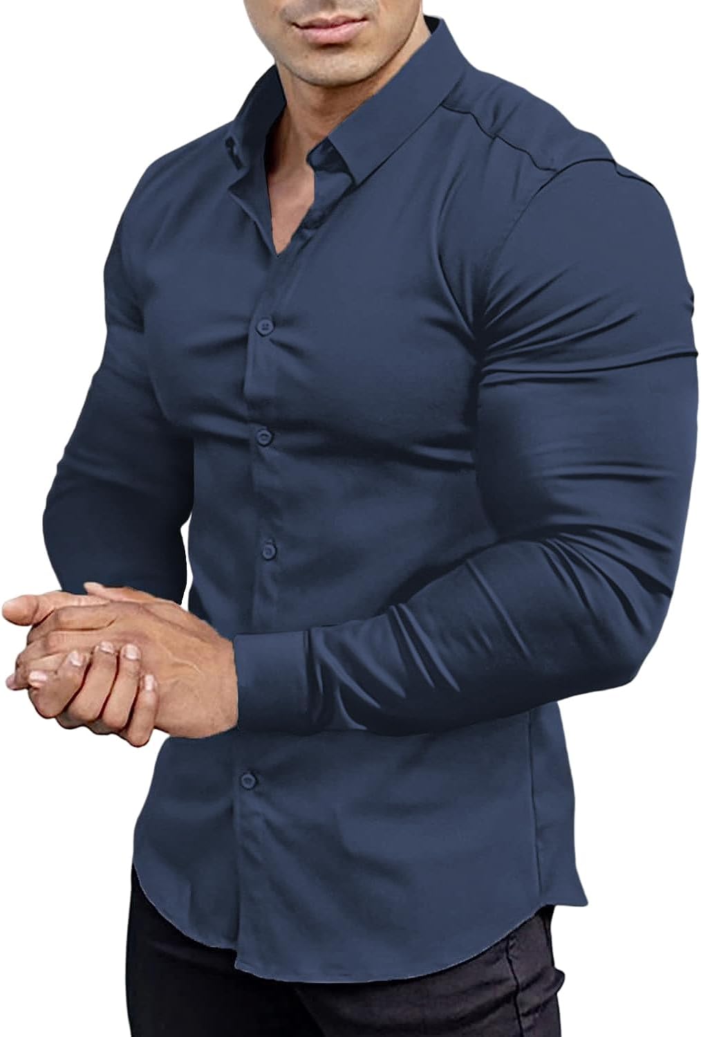 Gładka slim fit koszula męska - David