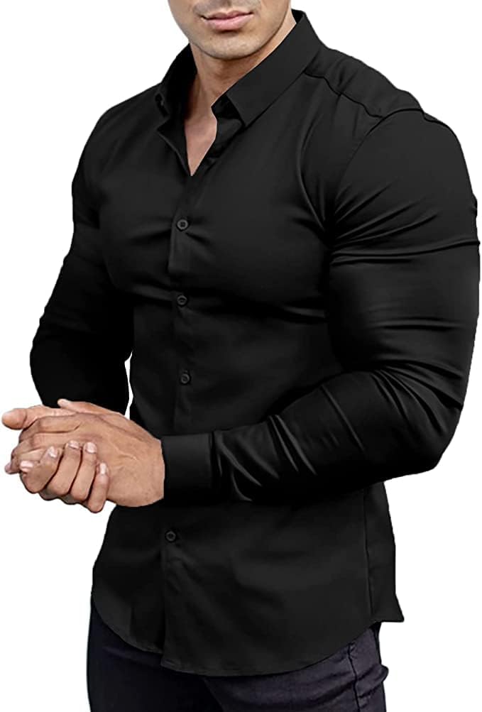 Gładka slim fit koszula męska - David