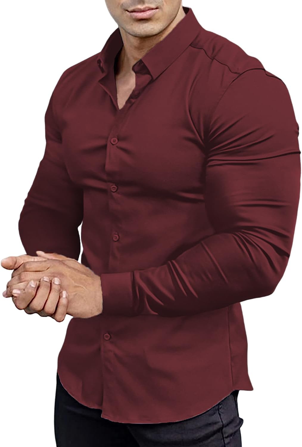 Gładka slim fit koszula męska - David