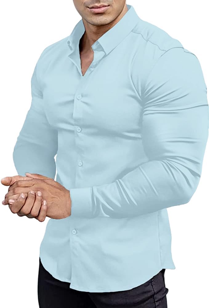 Gładka slim fit koszula męska - David