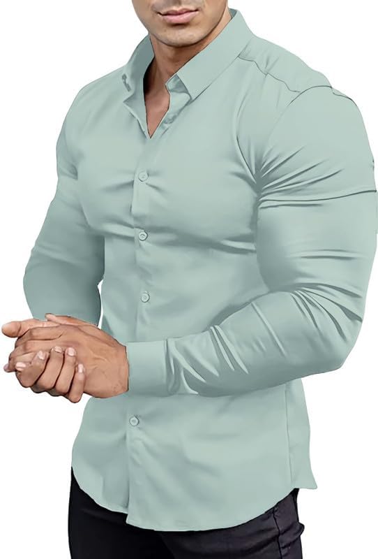 Gładka slim fit koszula męska - David