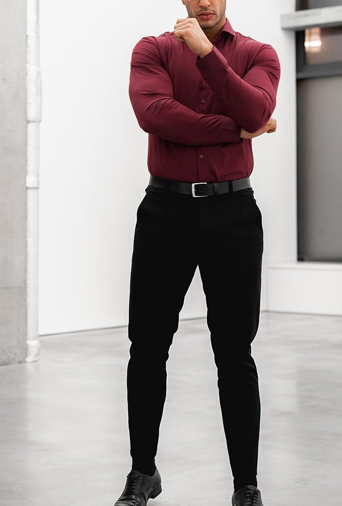 Gładka slim fit koszula męska - David