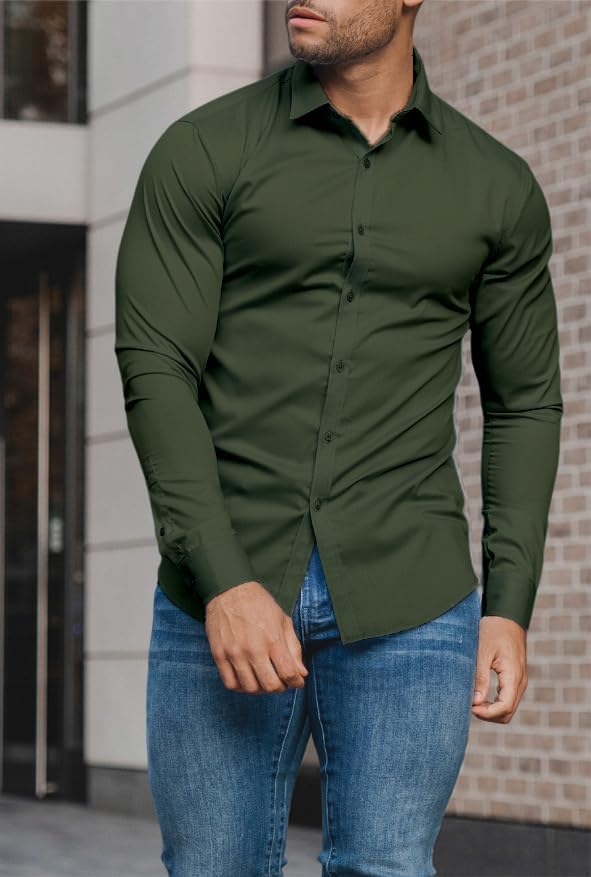 Gładka slim fit koszula męska - David