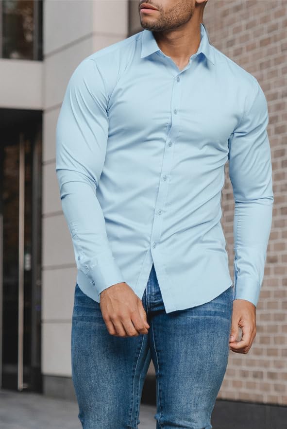 Gładka slim fit koszula męska - David
