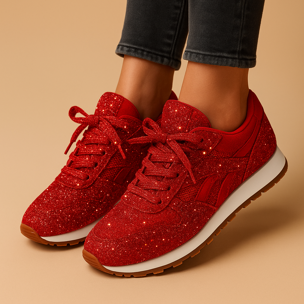 Kaminski | Brokatowe sneakersy damskie z cekinami | Emilia