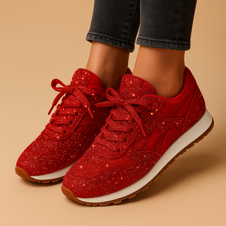 Kaminski | Brokatowe sneakersy damskie z cekinami | Emilia