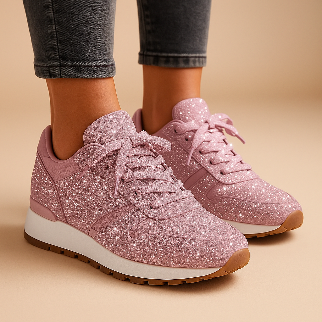 Kaminski | Brokatowe sneakersy damskie z cekinami | Emilia