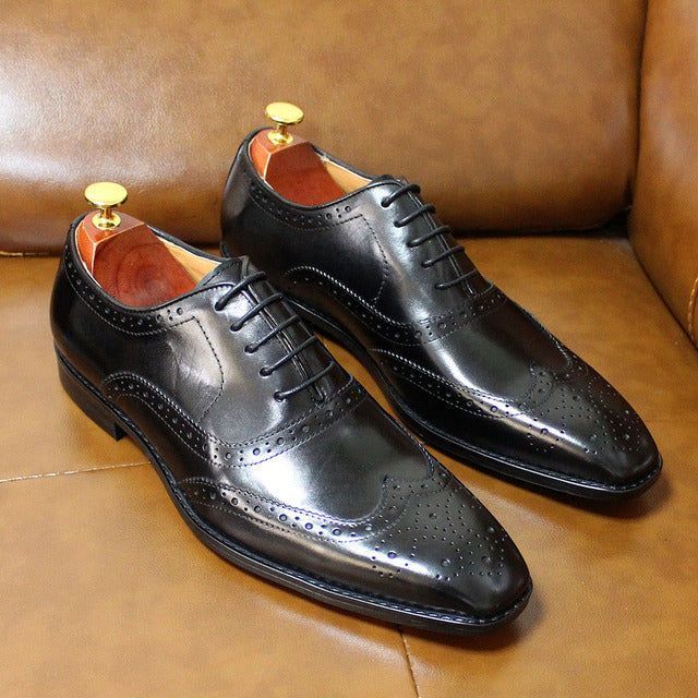 Ręcznie wykonane męskie buty oxford z skóry – Valentin