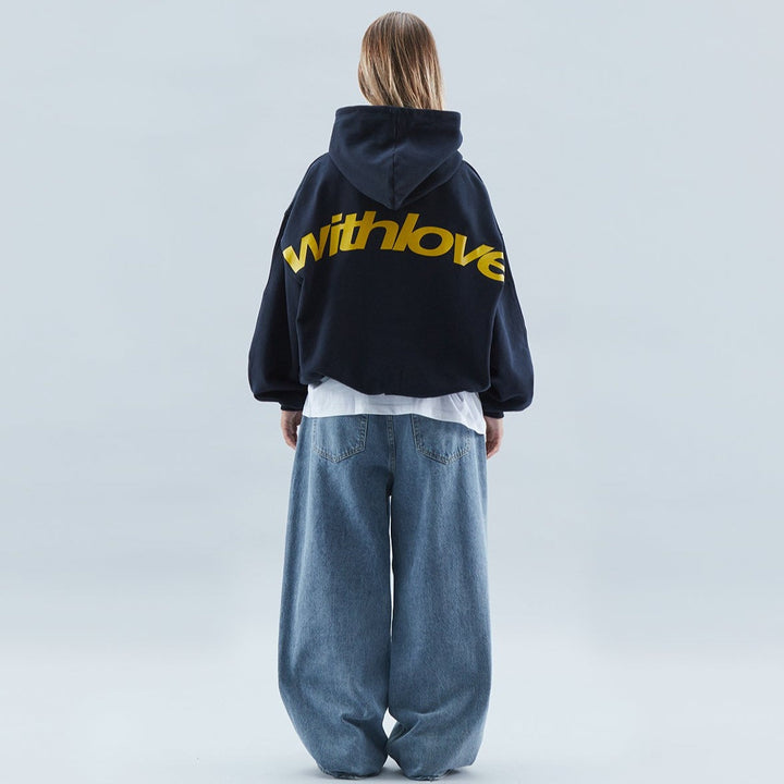 Kaminski | Bluza damska oversize z nadrukiem "Withlove” z kapturem