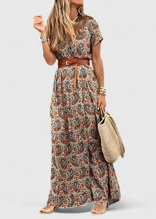Damska Boho Sukienka Maxi z Zwiewnym Krojem na Lato