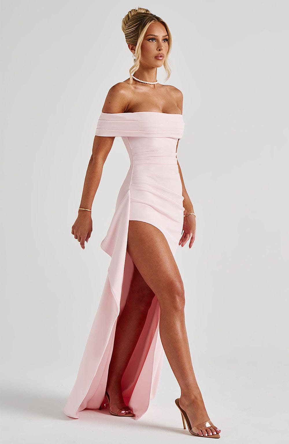 Kaminski | Elegancka sukienka maxi z dekoltem Bardot