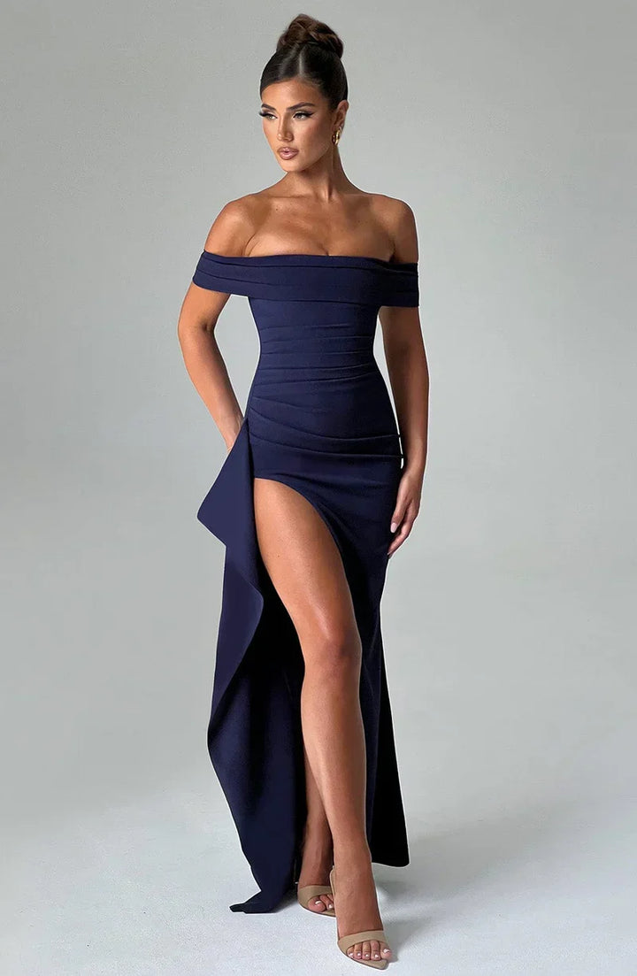 Kaminski | Elegancka sukienka maxi z dekoltem Bardot