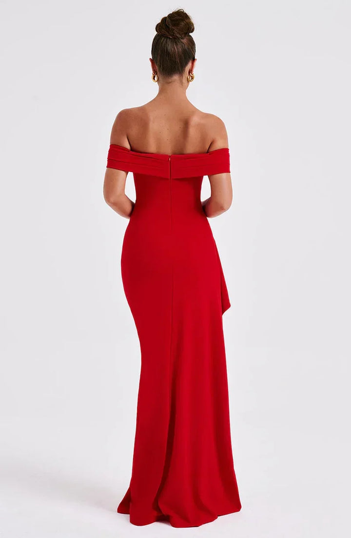 Kaminski | Elegancka sukienka maxi z dekoltem Bardot