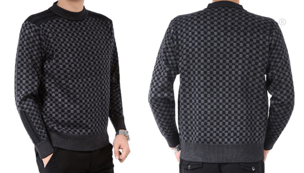 Sweter męski z wzorem w kratę – Fabian