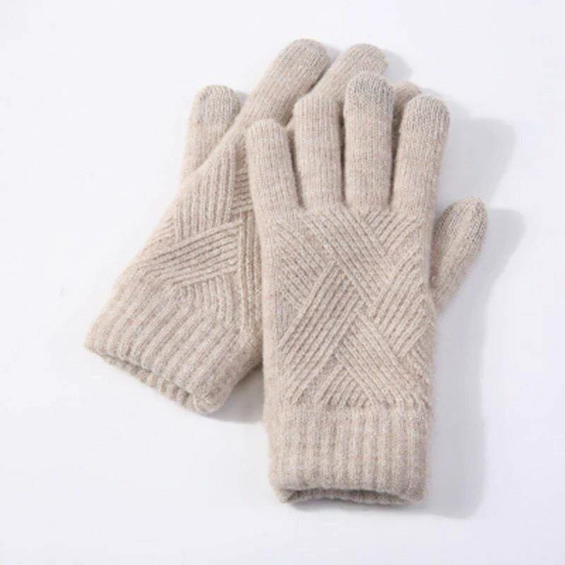 Komfortowe dzianinowe rękawiczki damskie - Isabelle