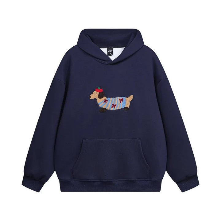 Dante | Bluza oversize unisex z haftowanym jamnikiem