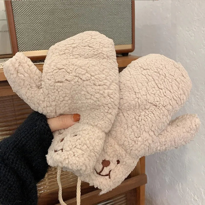 Miękkie damskie rękawice teddy - Mila
