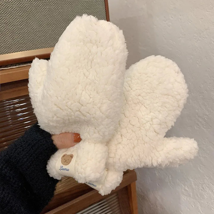Miękkie damskie rękawice teddy - Mila