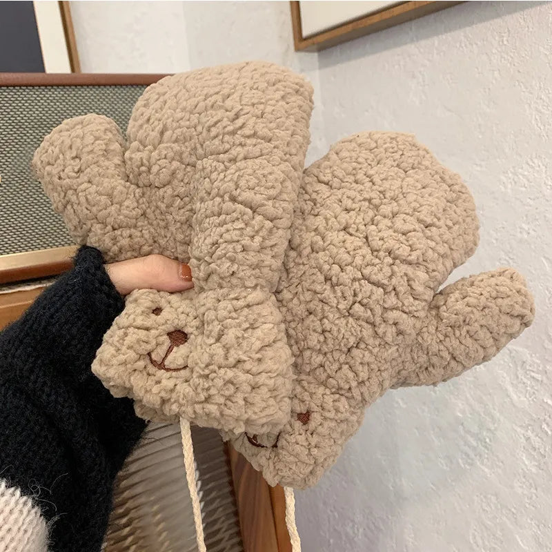 Miękkie damskie rękawice teddy - Mila