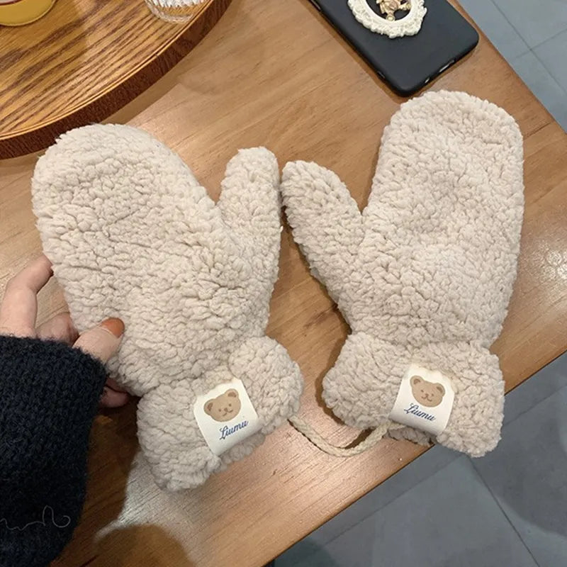 Miękkie damskie rękawice teddy - Mila