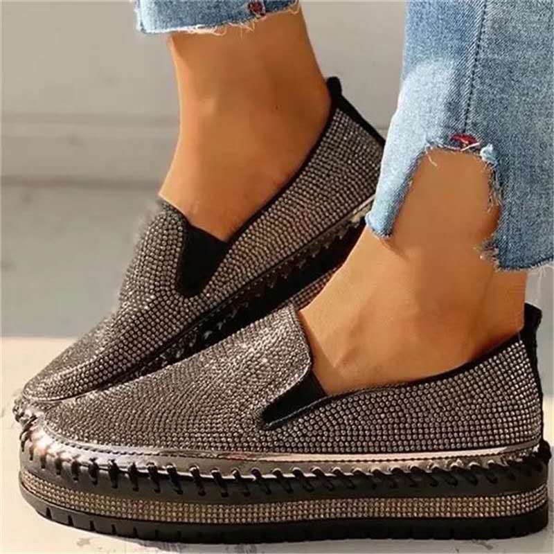 Migoczące damskie loafersy z wygodną wkładką – Teyla