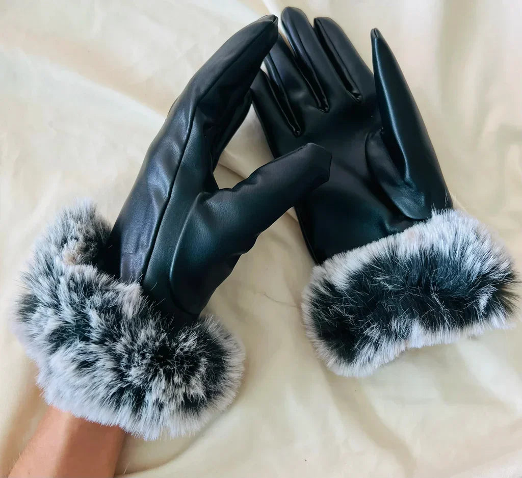 Modne rękawiczki z PU - SilkGlide
