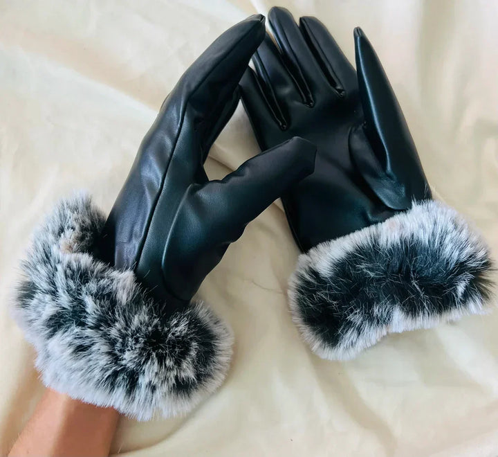 Modne rękawiczki z PU - SilkGlide
