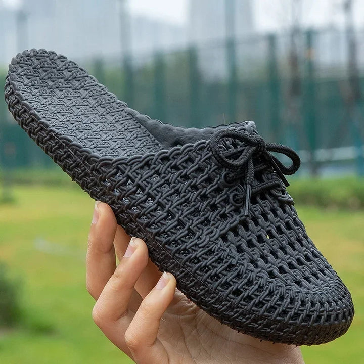 Oddychające damskie loafersy na zewnątrz z otwartą częścią palcową – Linaya