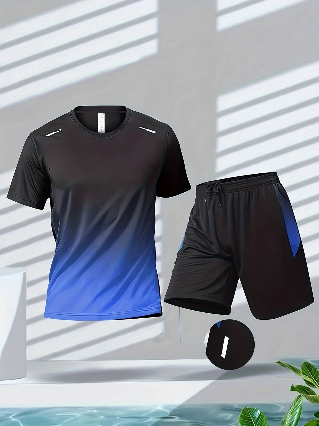 Oddychający zestaw sportowy dla mężczyzn z T-shirtem i szortami - PowerMove