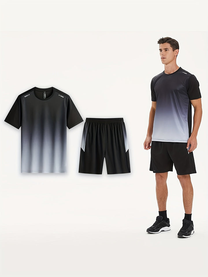 Oddychający zestaw sportowy dla mężczyzn z T-shirtem i szortami - PowerMove