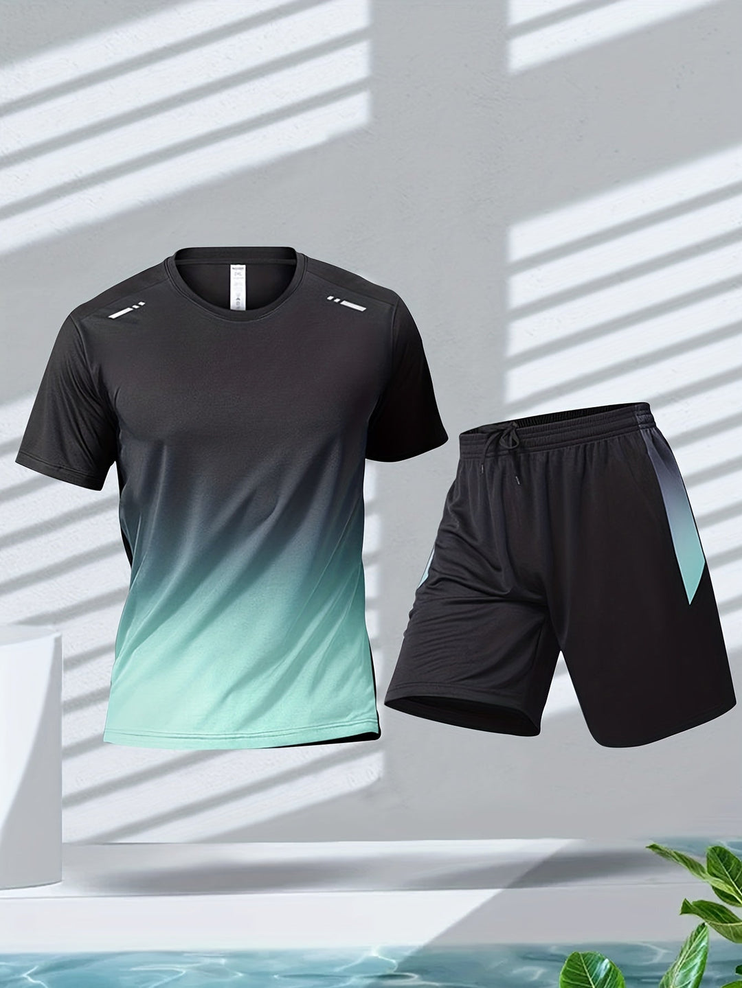 Oddychający zestaw sportowy dla mężczyzn z T-shirtem i szortami - PowerMove