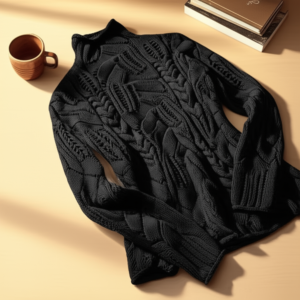 Weronika | Stylowy sweter damski z golfem i dekoracyjnym splotem
