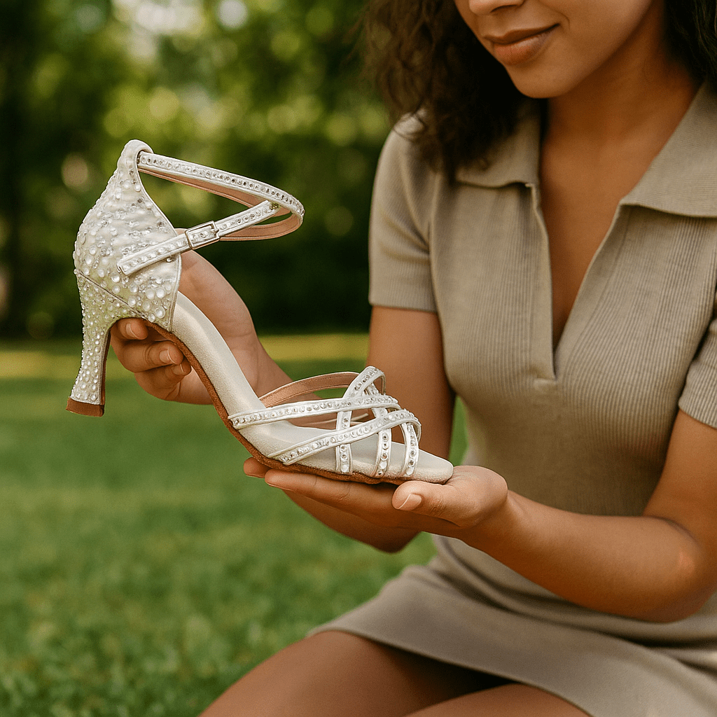 Arlena | Personalizowane Satynowe Buty Taneczne na Obcasie