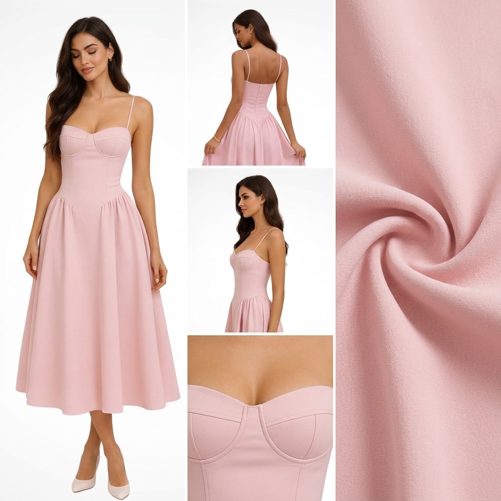 Kaminski | Elegancka Sukienka Midi z Gorsetem
