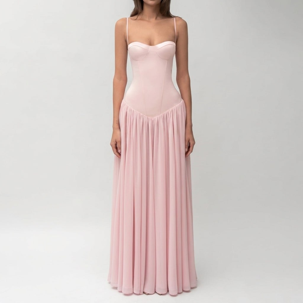 Kaminski | Elegancka sukienka maxi z gorsetem sweetheart