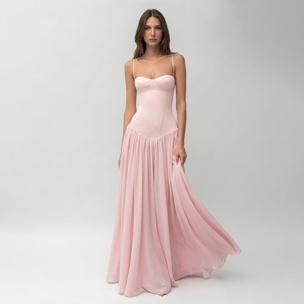 Kaminski | Elegancka sukienka maxi z gorsetem sweetheart