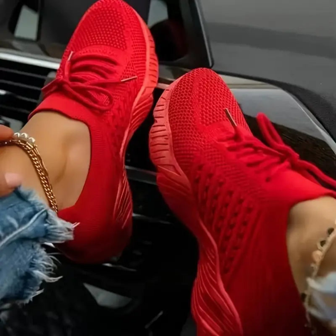 Przepuszczające powietrze damskie chunky sneakersy z sznurówkami – Saphira