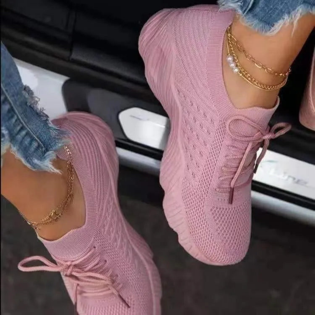 Przepuszczające powietrze damskie chunky sneakersy z sznurówkami – Saphira