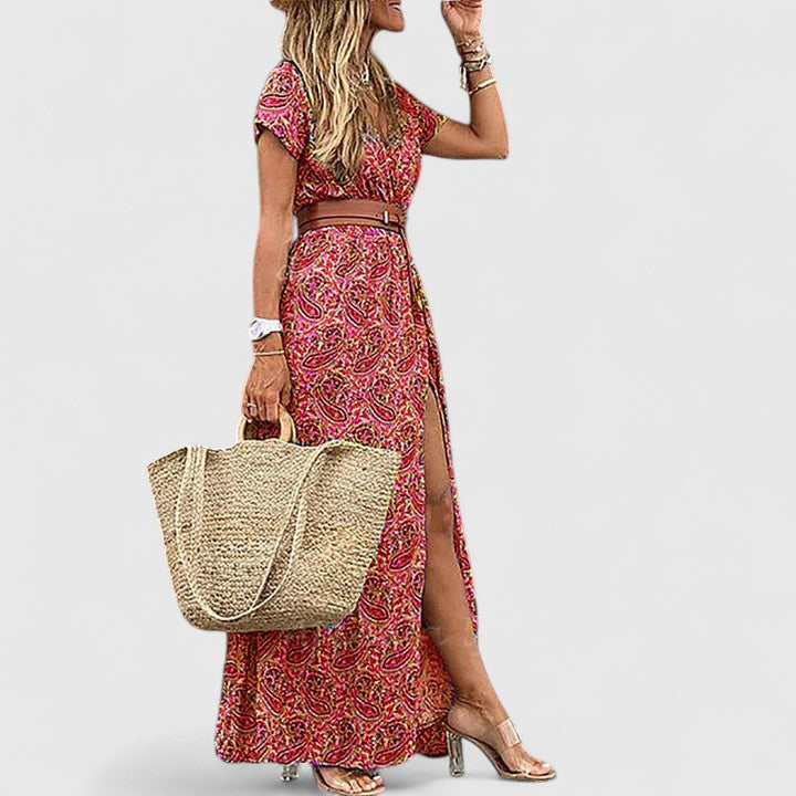 Damska Boho Sukienka Maxi z Zwiewnym Krojem na Lato