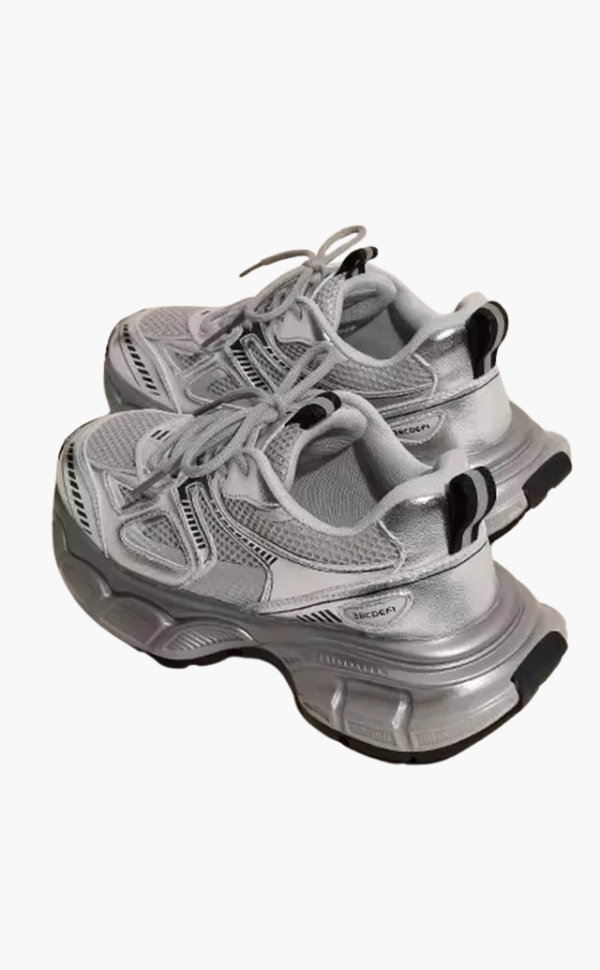 Alora | Chunky Mesh Sneaker Damskie – Wygodne i Sportowe Buty z Modną Podeszwą, Szare