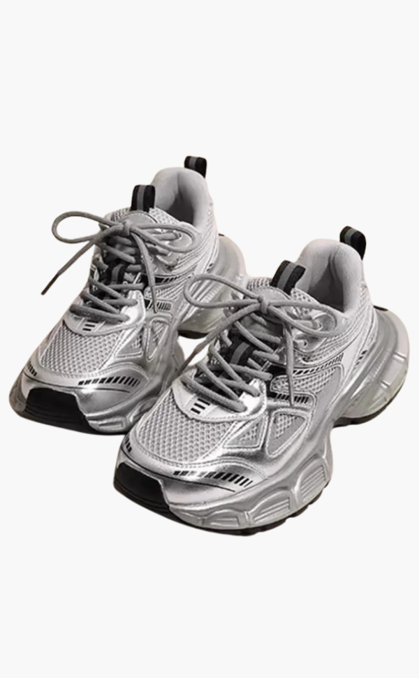Alora | Chunky Mesh Sneaker Damskie – Wygodne i Sportowe Buty z Modną Podeszwą, Szare