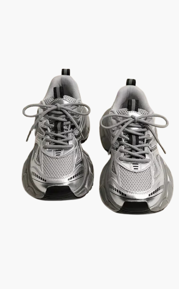 Alora | Chunky Mesh Sneaker Damskie – Wygodne i Sportowe Buty z Modną Podeszwą, Szare