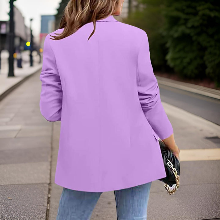 Slim Fit Długi Żakiet Damski - MinaBlaze