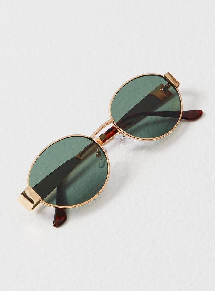 Kaminski | Owalne okulary przeciwsłoneczne retro z metalową oprawką UV400