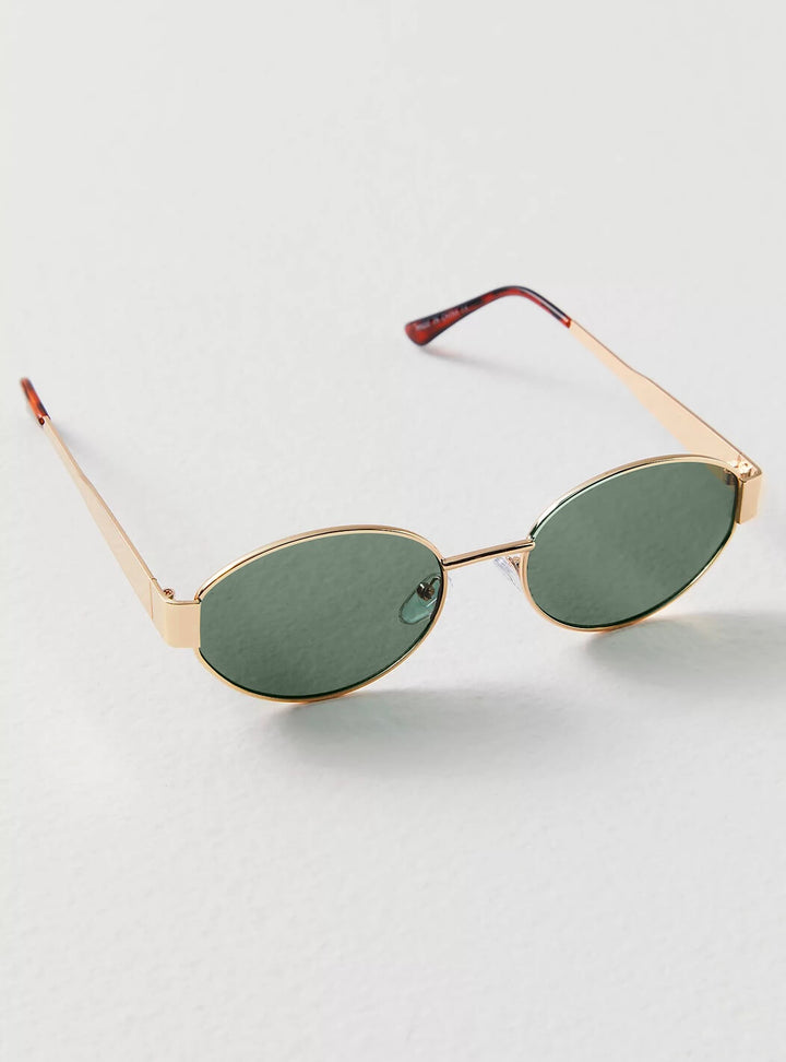 Kaminski | Owalne okulary przeciwsłoneczne retro z metalową oprawką UV400