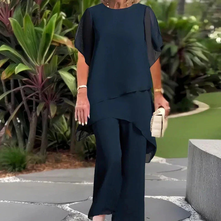 Beata – Elegancki asymetryczny top i spodnie