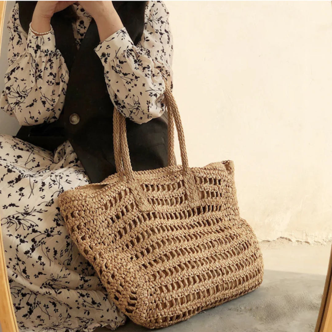 Stylowa Woven Torba Damska - BreezeTote