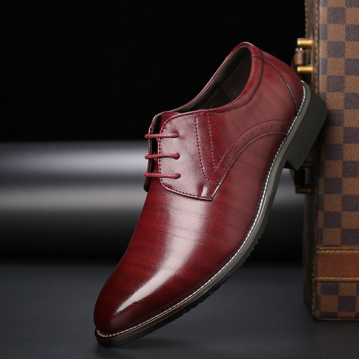 Stylowe męskie buty sznurowane z detalami brogue - Lennard