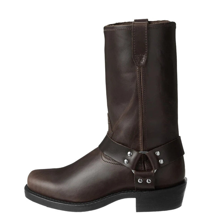 Stylowe męskie skórzane buty kowbojskie - Darius