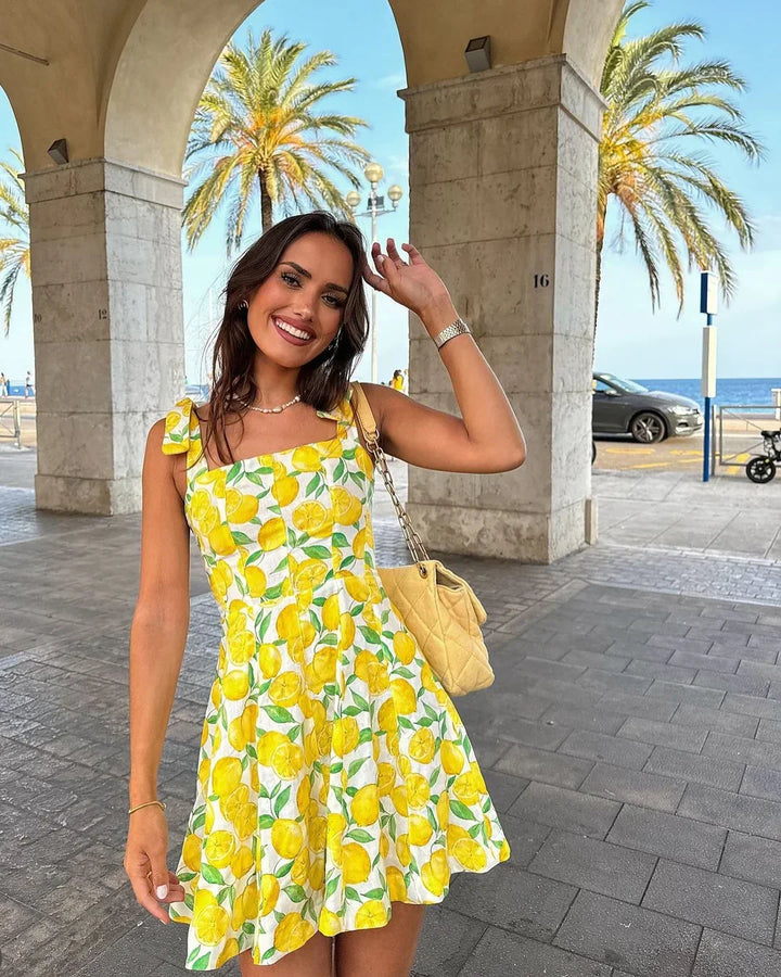Sukienka letnia z nadrukiem cytryn – Lianne